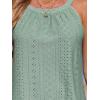 CUPSHE Women Swimsuit Cover Up Sleeveless Eyelet Mini Beach Dress for Swimwear(Sage Green)