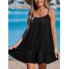 CUPSHE Women Swimsuit Cover Up Sleeveless Spaghetti Straps Summer Beach Dress(Black)