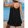 CUPSHE Women Swimsuit Cover Up Sleeveless Spaghetti Straps Summer Beach Dress(Black)