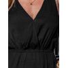 CUPSHE Women Swimsuit Cover Up V Neck Wrap Beach Swimwear Coverup Dress(Black)