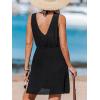 CUPSHE Women Swimsuit Cover Up V Neck Wrap Beach Swimwear Coverup Dress(Black)
