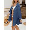 CUPSHE Women Swimsuit Coverup Button Down Casual Shirt Dress V Neck Beach Cover Ups with Pockets XS-XL(Navy Blue)
