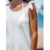 CUPSHE Women Swimsuit Coverup Sleeveless Tie Shoulder Bathing Suit Cover Ups Knit Beach Mini Dress(White)