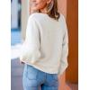 CUPSHE Women Trendy Knit Sweater 2025 Off Shoulder Long Dolman Sleeve Casual Top Soft Boatneck Pullover Fall Sweaters(Cream)