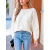 CUPSHE Women Trendy Knit Sweater 2025 Off Shoulder Long Dolman Sleeve Casual Top Soft Boatneck Pullover Fall Sweaters(Cream)
