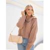 CUPSHE Women V Neck Sweater Tops Long Sleeves Top Knit Pullover Sweater Casual(Brown)