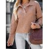 CUPSHE Women V Neck Sweater Tops Long Sleeves Top Knit Pullover Sweater Casual(Brown)