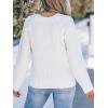 CUPSHE Women’s 2024 Fall Cutout Pullover Sweaters Long Sleeve Ribbed Knit Wrap Jumper Tops(White)