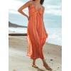 CUPSHE Women’s Backless Beach Dress Halter Neck Ruffle Plunge V Neck Sleeveless Maxi Sundress Summer Dresses(Blush)