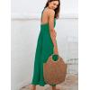 CUPSHE Women’s Backless Beach Dress Halter Neck Ruffle Plunge V Neck Sleeveless Maxi Sundress Summer Dresses(Green)
