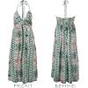 CUPSHE Women’s Backless Beach Dress Halter Neck Ruffle Plunge V Neck Sleeveless Maxi Sundress Summer Dresses(Green Paisley)