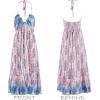 CUPSHE Women’s Backless Beach Dress Halter Neck Ruffle Plunge V Neck Sleeveless Maxi Sundress Summer Dresses(Paisley Pink)
