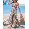 CUPSHE Women’s Backless Beach Dress Halter Neck Ruffle Plunge V Neck Sleeveless Maxi Sundress Summer Dresses(Tropical Floral)