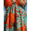 CUPSHE Women’s Backless Beach Dress Halter Neck Ruffle Plunge V Neck Sleeveless Maxi Sundress Summer Dresses(Tropical Green)
