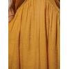 CUPSHE Women’s Backless Beach Dress Halter Neck Ruffle Plunge V Neck Sleeveless Maxi Sundress Summer Dresses(Yellow)
