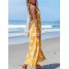 CUPSHE Women’s Backless Beach Dress Halter Neck Ruffle Plunge V Neck Sleeveless Maxi Sundress Summer Dresses(Yellow Seashell)