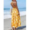 CUPSHE Women’s Backless Beach Dress Halter Neck Ruffle Plunge V Neck Sleeveless Maxi Sundress Summer Dresses(Yellow Seashell)