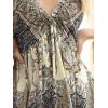CUPSHE Women’s Backless Halter Beach Dress Boho Ruffle Plunge V Neck Mini Sundress Summer Dresses(Paisley Boho)