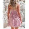 CUPSHE Women’s Backless Halter Beach Dress Boho Ruffle Plunge V Neck Mini Sundress Summer Dresses(Pink Floral)