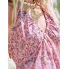 CUPSHE Women’s Backless Halter Beach Dress Boho Ruffle Plunge V Neck Mini Sundress Summer Dresses(Pink Floral)
