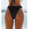 CUPSHE Women’s Bikini Bottom High Cut Mid Waist Cheeky Bathing Suit(Black)