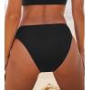 CUPSHE Women’s Bikini Bottom Separate Mid Rise Full Coverage Swimsuit Bottom Only(Black)
