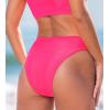 CUPSHE Women’s Bikini Bottom Separate Mid Rise Full Coverage Swimsuit Bottom Only(Bright Pink)