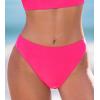 CUPSHE Women’s Bikini Bottom Separate Mid Rise Full Coverage Swimsuit Bottom Only(Bright Pink)