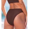 CUPSHE Women’s Bikini Bottom Separate Mid Rise Full Coverage Swimsuit Bottom Only(Chocolate Brown)