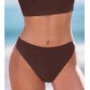 CUPSHE Women’s Bikini Bottom Separate Mid Rise Full Coverage Swimsuit Bottom Only(Chocolate Brown)