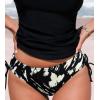 CUPSHE Women’s Bikini Bottoms Mid Rise Adjustable Drawstings Full Coverage Swimsuit Only Bottoms(Black Camouflage)
