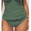 CUPSHE Women’s Bikini Bottoms Mid Rise Swimsuit Only Bottoms Full Coverage Bathing Suits(Forest Green)