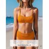 CUPSHE Women’s Bikini Set Two Piece Swimsuit High Waisted Scoop Neck Swimwear(Orange)