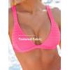 CUPSHE Women’s Bikini Sets Two Piece Swimsuit Adjustable Straps V Neck Low Rise Textured Cheeky Bottom(Hot Pink)