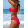 CUPSHE Women’s Bikini Sets Two Piece Swimsuit High Waisted One Shoulder Asymmetrical Neck Self Tie Bathing Suit(Solid Red)