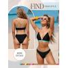 CUPSHE Women’s Bikini Sets Two Piece Swimsuit V Neck Crisscross Back Low Rise Stitching Cheeky Bottom(Black/Rainbow)