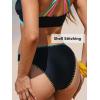 CUPSHE Women’s Bikini Sets Two Piece Swimsuit V Neck Crisscross Back Low Rise Stitching Cheeky Bottom(Black/Rainbow)