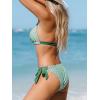CUPSHE Women’s Bikini Sets Two Piece Swimsuit V Neck Reversible Bottom Halter Self Tie Back Hook(White/Green/Floral)