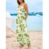 CUPSHE Women’s Boho Casual Jumpsuits Floral Print Sleeveless Halter Neck Wide Leg One Piece Rompers Vacation Outfits(Green)