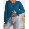 CUPSHE Women’s Cable Knit Sweater Long Sleeve Crew Neck Sweaters Fall Pullover Sweater Tops(Blue)