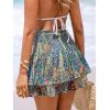 CUPSHE Women’s Casual Beach Shorts Smocked Waist High Rise Bikini Cover Up Flared Summer Shorts(Paisley)