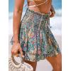 CUPSHE Women’s Casual Beach Shorts Smocked Waist High Rise Bikini Cover Up Flared Summer Shorts(Paisley)