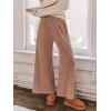 CUPSHE Womens Casual High Waist Wide Leg Pants Loose Fit Fall Pants Trousers with Side Pockets(Khaki)