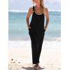 CUPSHE Women’s Casual Loose Overalls Jumpsuits Sleeveless Overall Scoop Neck Button Front Outfit Casual Beach Green(Black)