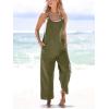 CUPSHE Women’s Casual Loose Overalls Jumpsuits Sleeveless Overall Scoop Neck Button Front Outfit Casual Beach Green(Green)