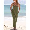 CUPSHE Women’s Casual Loose Overalls Jumpsuits Sleeveless Overall Scoop Neck Button Front Outfit Casual Beach Green(Green)