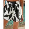 CUPSHE Womens Casual Shorts Drawstring High Waist Beach Coverup Shorts(Black Colorblock)