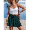 CUPSHE Women’s Casual Shorts Smocked High Rise Bathing Suit Cover Up Wide Leg Beach Summer Shorts(Dark Green)