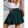 CUPSHE Women’s Casual Shorts Smocked High Rise Bathing Suit Cover Up Wide Leg Beach Summer Shorts(Dark Green)