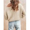 CUPSHE Womens Cold Shoulder Sweaters Long Sleeve Mock Neck Casual Lightweight Pullover Sweater Tops(Beige)